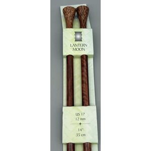 Lantern Moon Wooden Crochet Knitting Needles US 17 12mm 14" 35cm Made in Vietnam